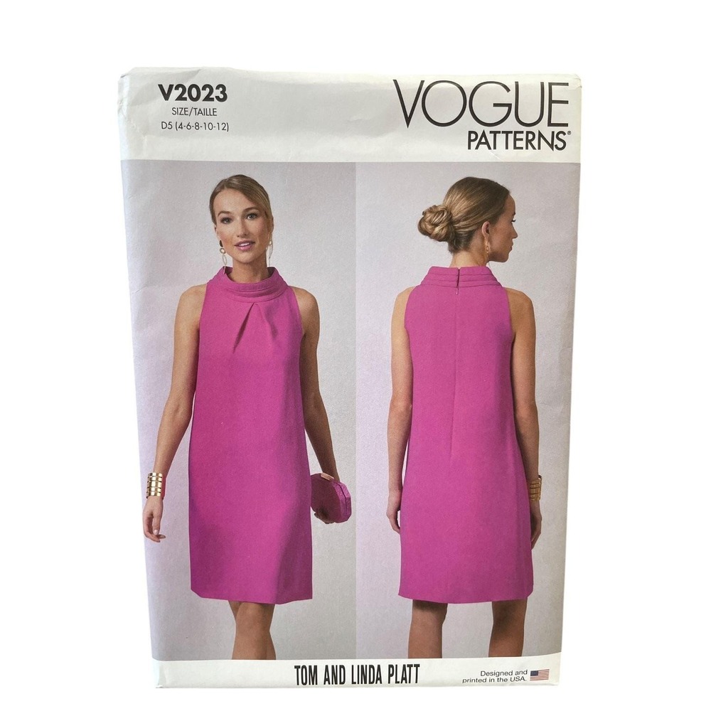 Vogue Sewing Pattern V2023 Misses Dress Size 4-12 Tom Linda Platt Modern